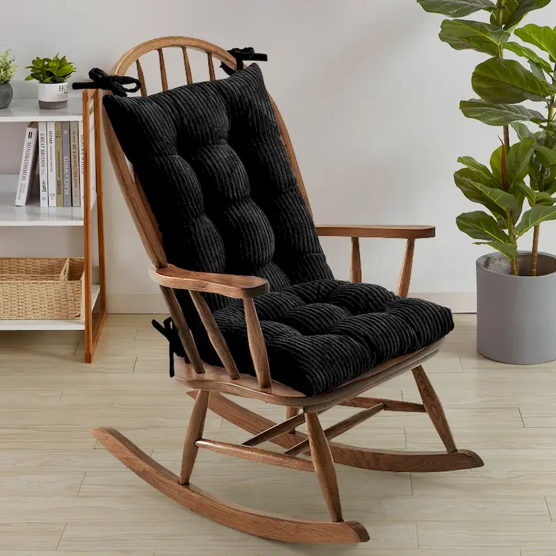 Velvet Ribbed Non Slip Rocking Chair Cushion