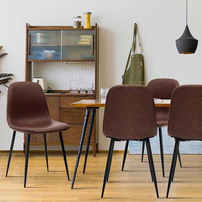 Modern Upholstered Dining Chair in Faux Leather