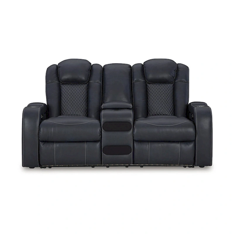 Signature Design by Ashley Fyne-Dyme Power Reclining Loveseat with Console - 74W x 43D x 43H