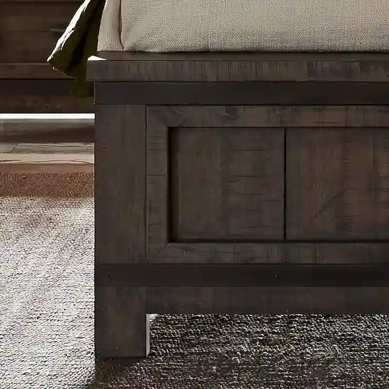 Dark Gray Rustic Panel Bed, Queen/King, 2-Person