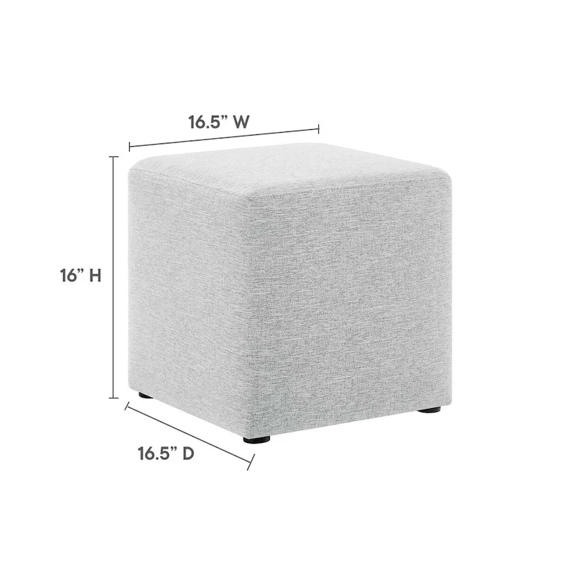 Callum 17/28 Square Woven Heathered Fabric Upholstered Ottoman