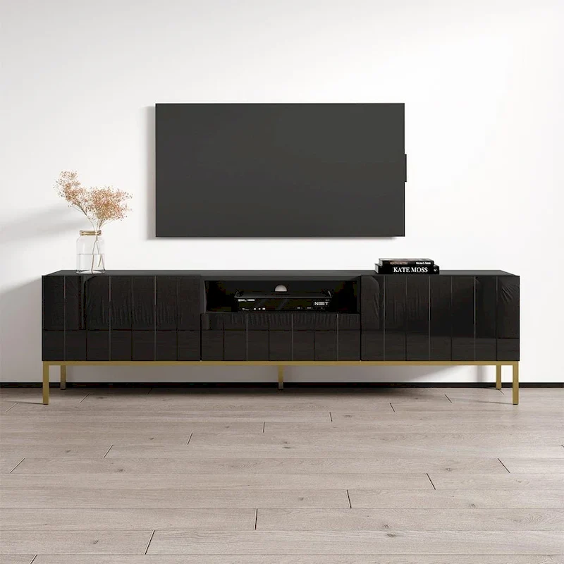 75 Inch TV Stand with High Gloss Fronts