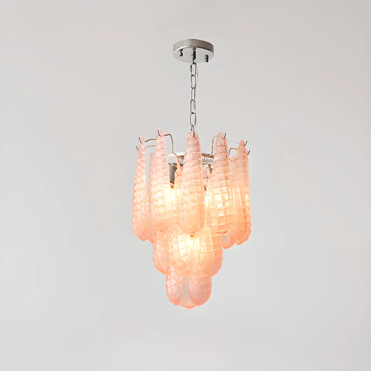 White Crystal Teardrop Glass Modern Chandelier