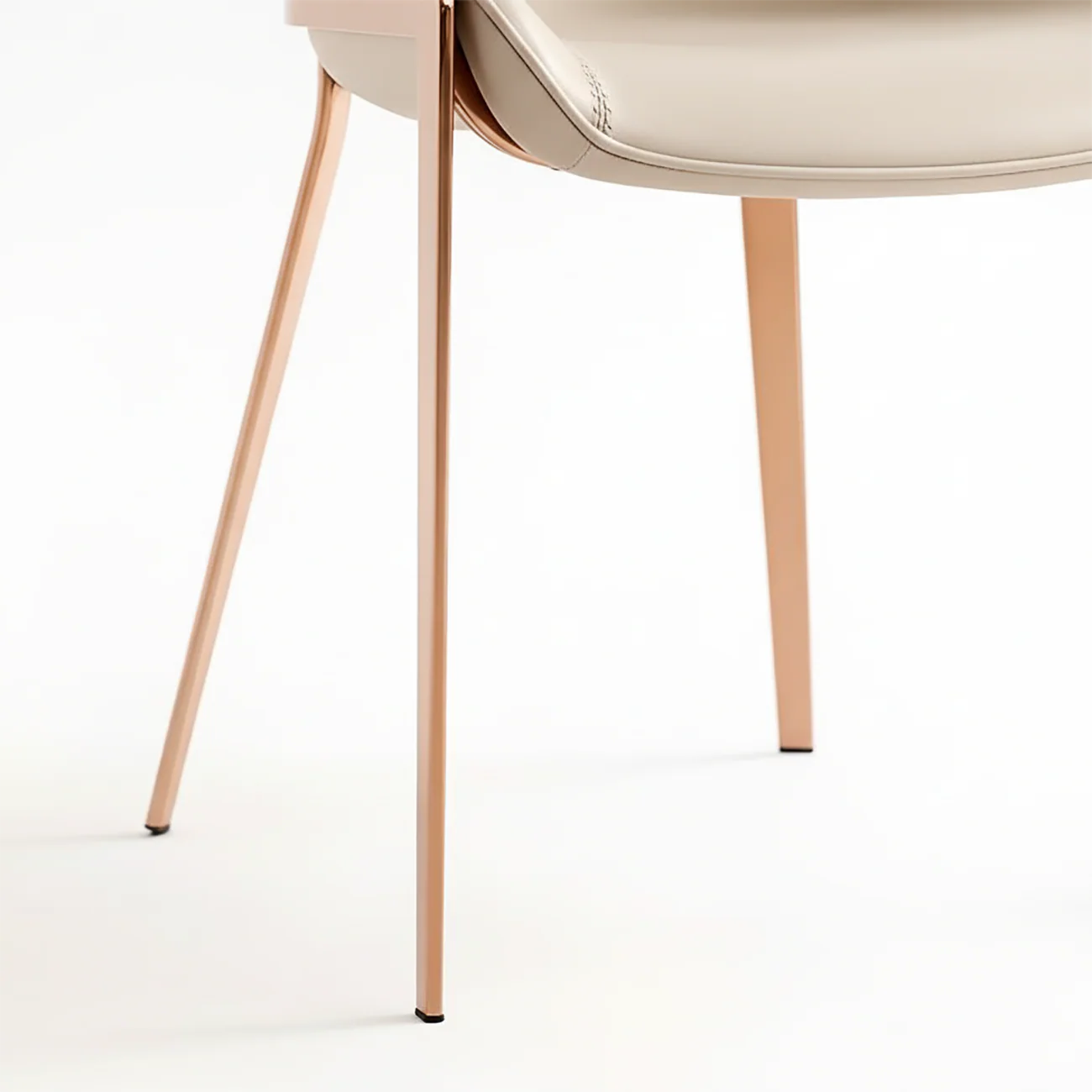 Glam Wingback Saddle Leather Dining Chairs Metal Legs