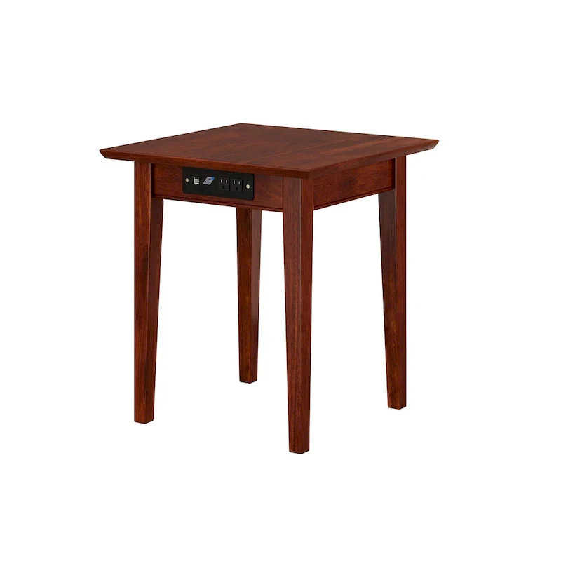 AFI Shaker End Table with Charger in Walnut
