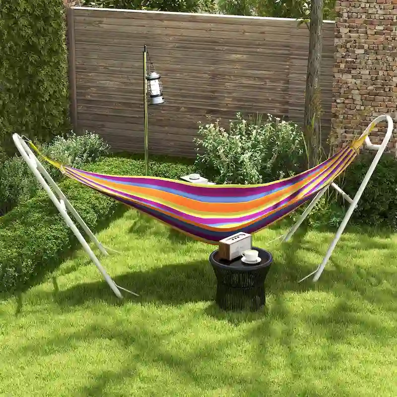 Portable Hammock Stand for 2 Person, Adjustable Steel Frame Hammock Stand for 9-14ft Hammocks