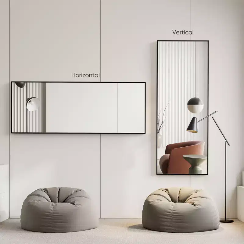 Bestier Full Length Mirror with Stand, 71 Floor Mirror with Aluminum Alloy Frame, Free Standing or Wall-Mounted Full Body Mirrors for Living Room