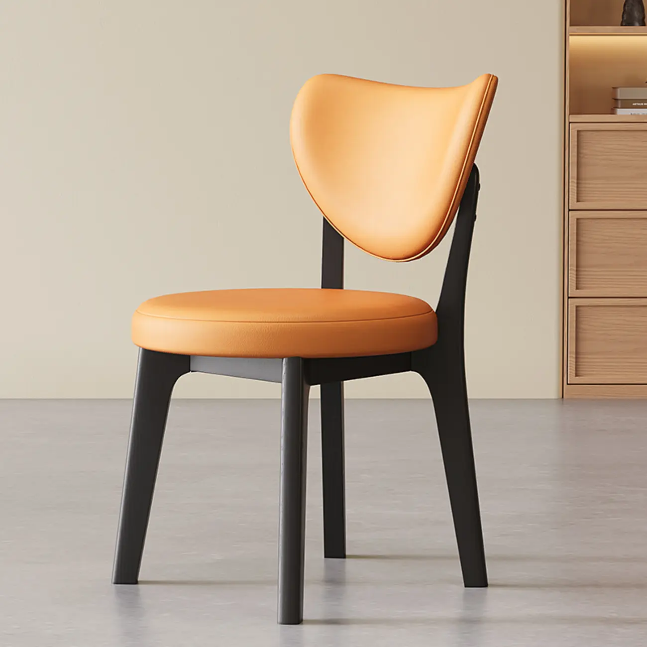 Modern Faux Leather Wingback Armless Dining Chair