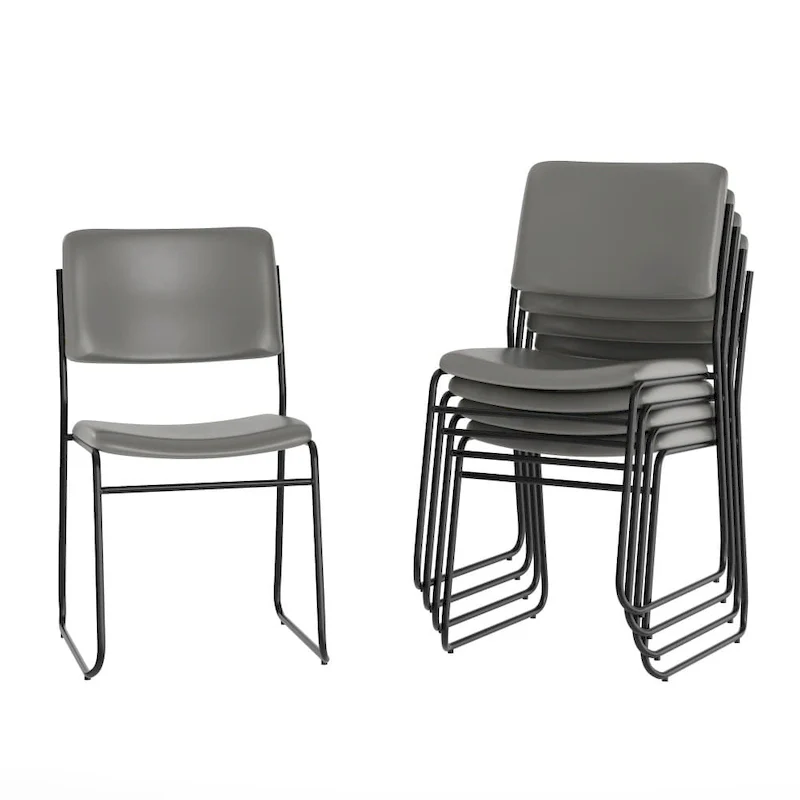 5 Pack 500 lb. Capacity High Density Stacking Chair - 23  D x 18.75  W x 32.25  H