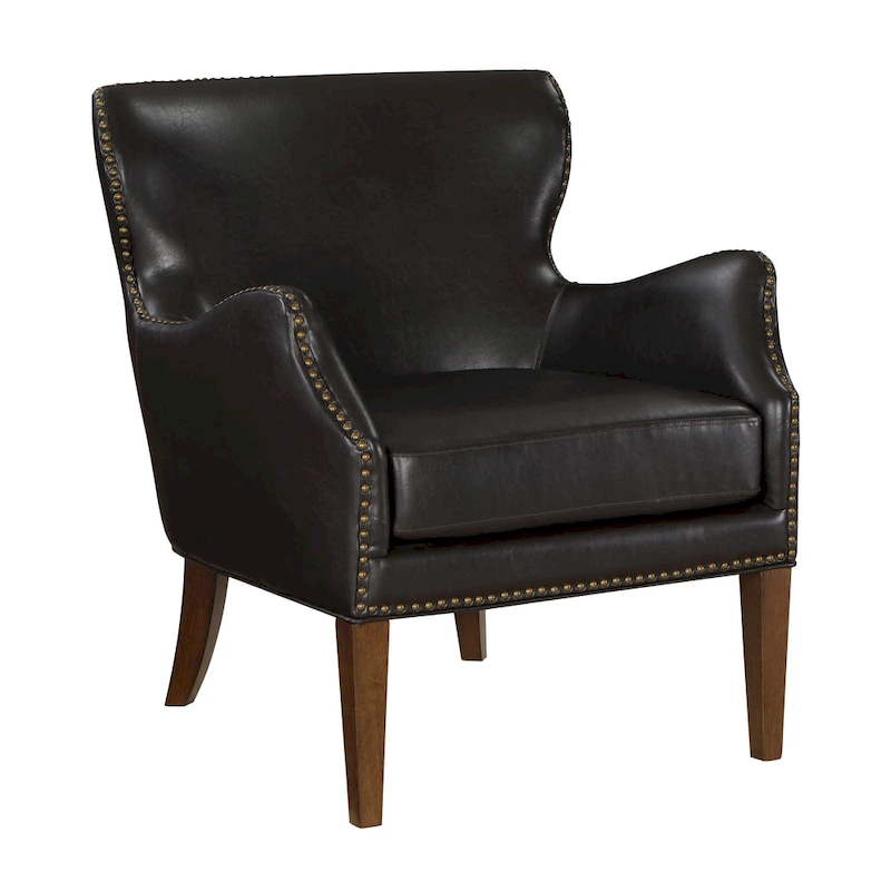 Daniela Deep Brown High Leg Slope Arm Chair, Wingback Chair