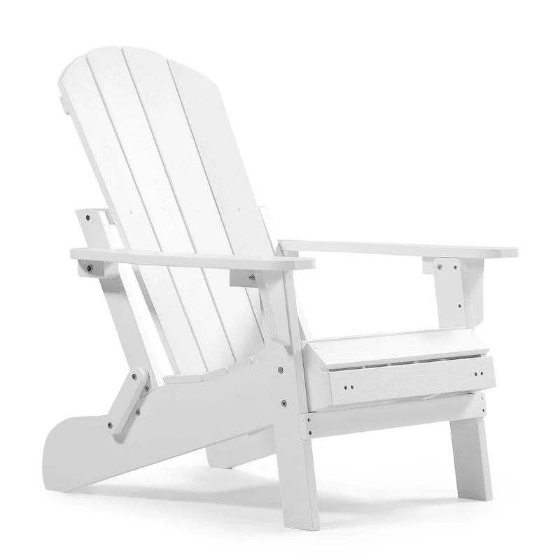 Seaton Folding Poly Adirondack Chair with Pull-out Ottoman, Set of 2