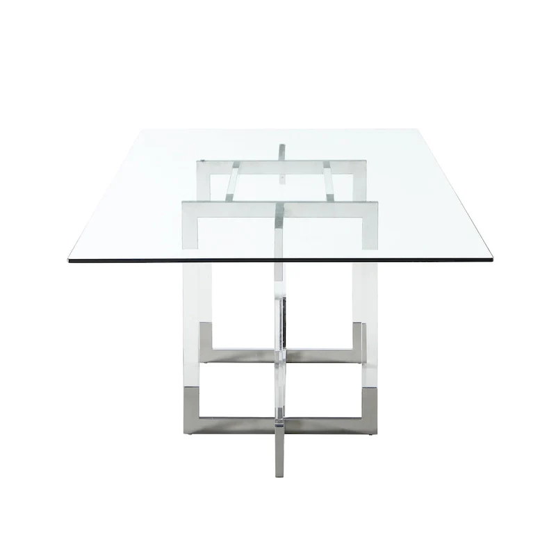 Somette Amanda 72 Dining Table with Floating Acrylic Base - 42x 72