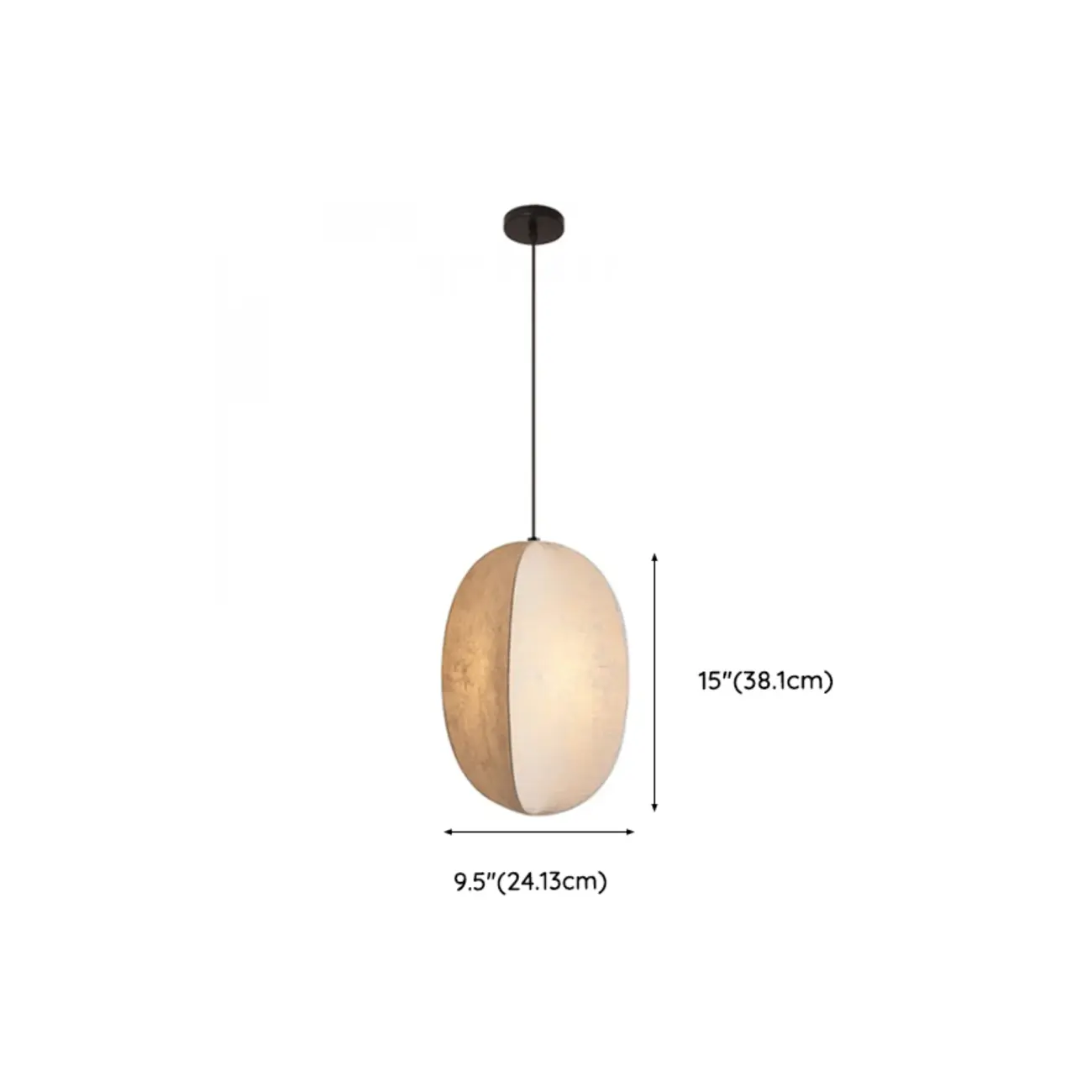 Modern Beige Fabric Geometric Pendant Light Adjustable Height