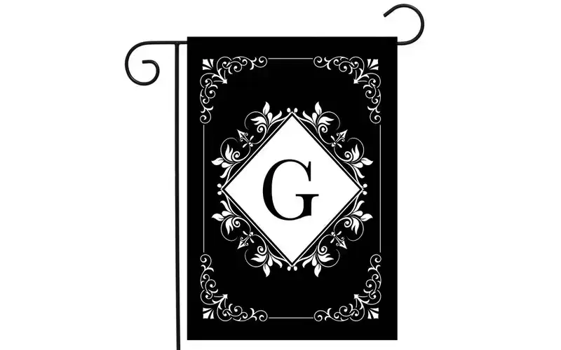 Briarwood Lane Everyday Double Sided Garden Flag 12x18 For Outdoor Black and White Monogram G Garden Flag Flags For Outside