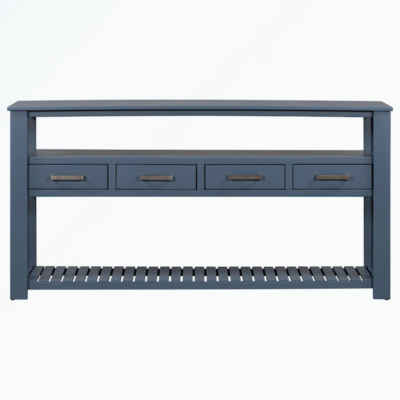 Console Table with 4 Drawers and 2 Shelves