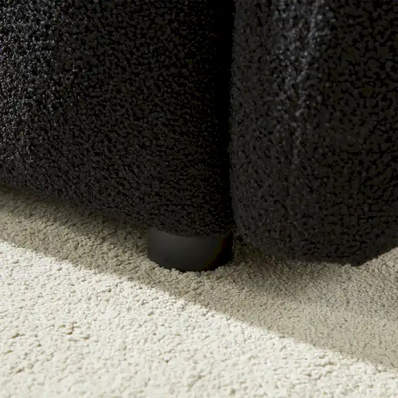 2-Pieces 6-Seat Teddy Fabric Sectional Sofa Set (3+3) with Wooden Frame & 6 Pillows