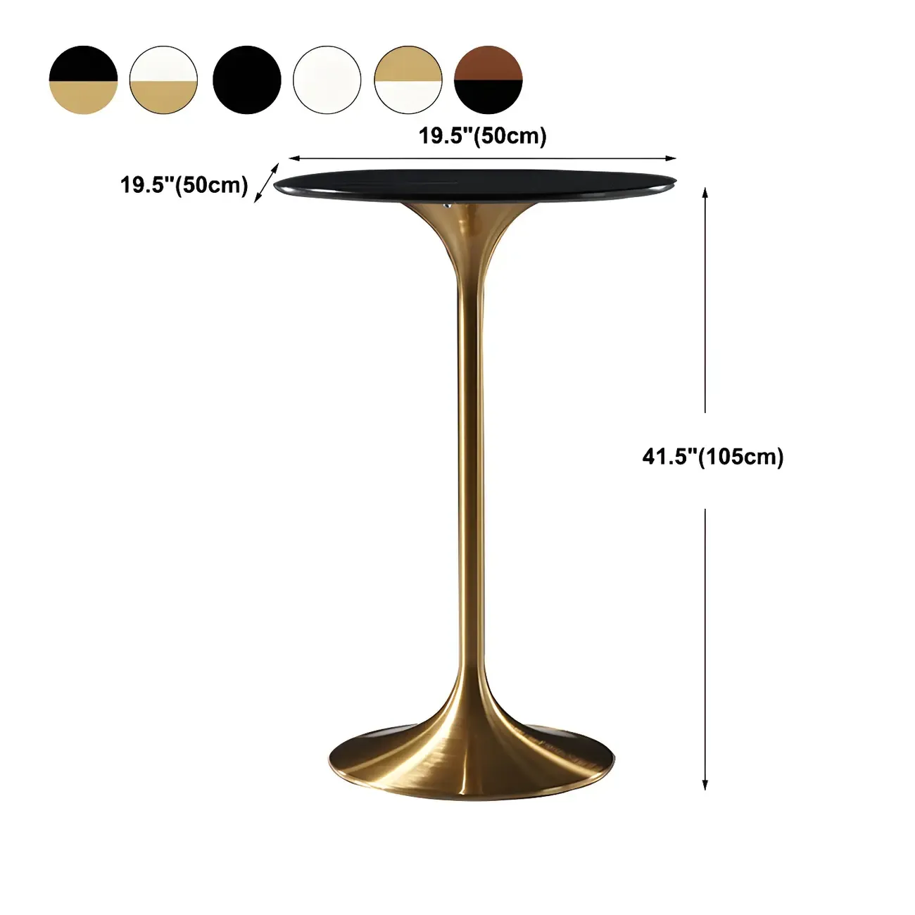 Glam Round Tall Bistro Table Pedestal Base Bar Table