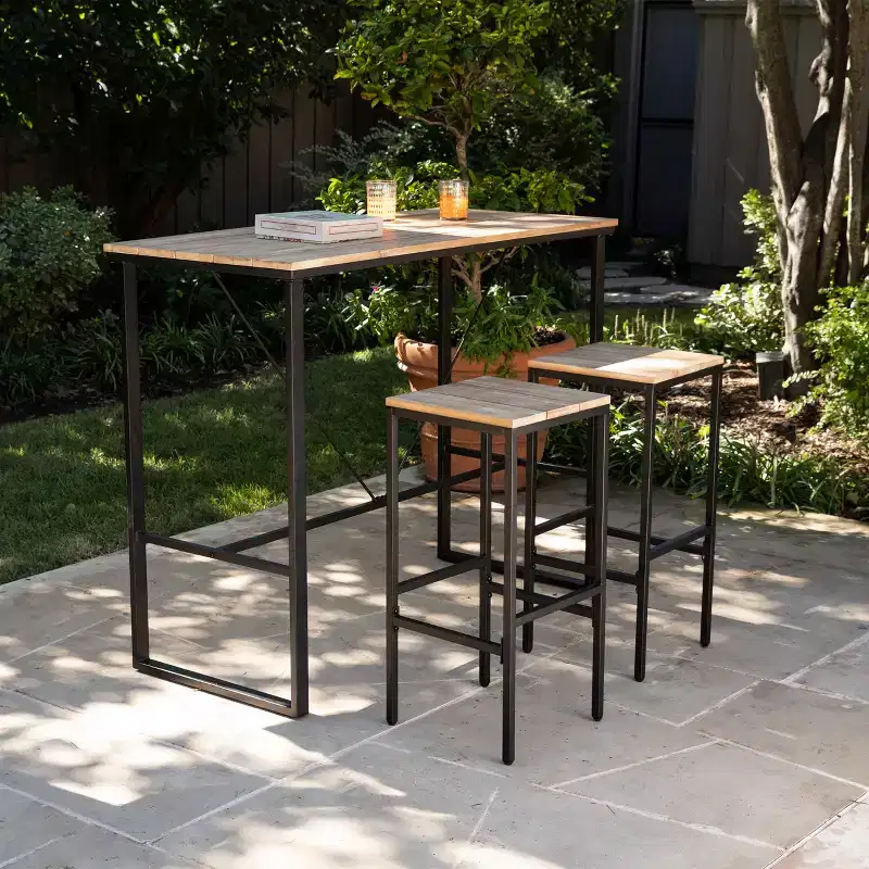 Venallo 3pc Indoor/Outdoor Space Saving Bar Set - Natural - SEI