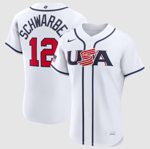 USA Baseball Kyle Schwarber White 2026 World Baseball Classic Home Authentic Jersey