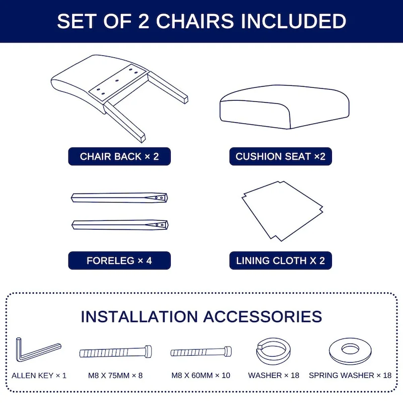 Subrtex Linen Parsons Upholstered Button Dining Chair (2-Pack)