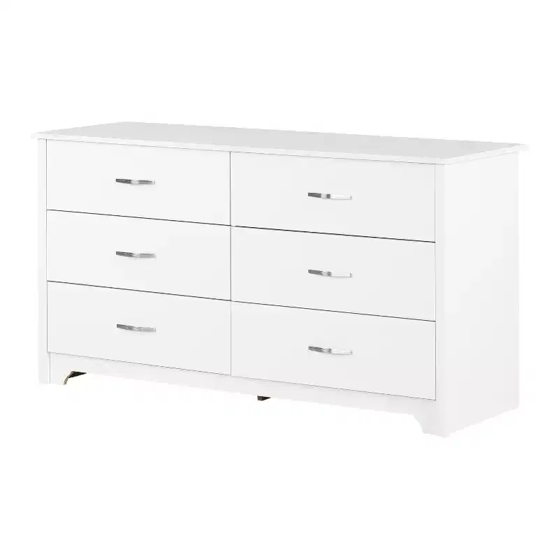 HomeStock 6.75 in.H Particle Board Horizontal Dressers with 6 - Drawers in White Finish