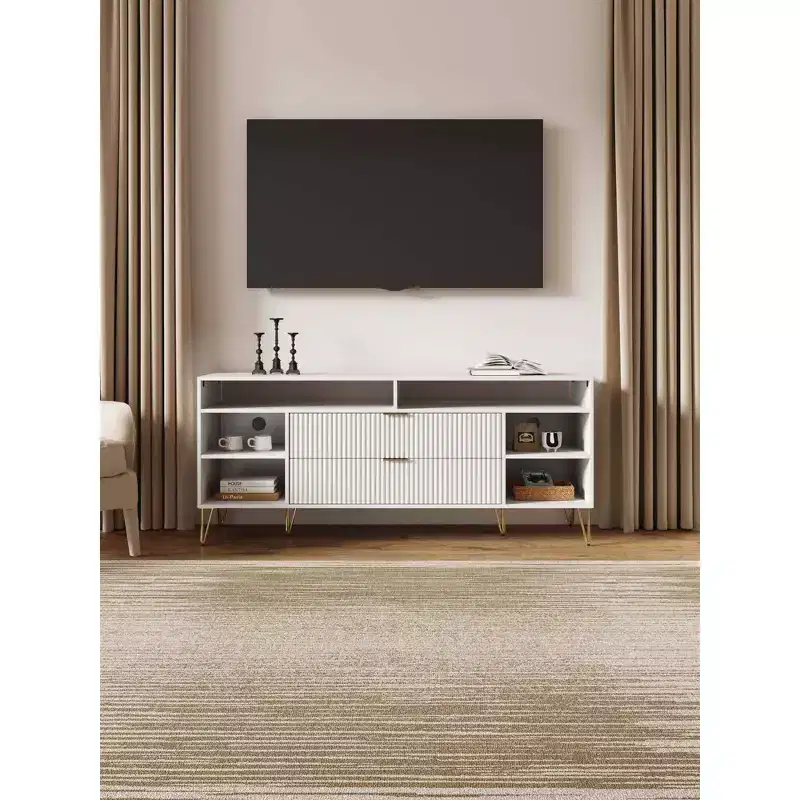 Manhattan Comfort 63" Dumbo TV Stand for TVs up to 60" White