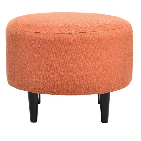 Round Ottoman - Mid-Century Style - Wooden Legs