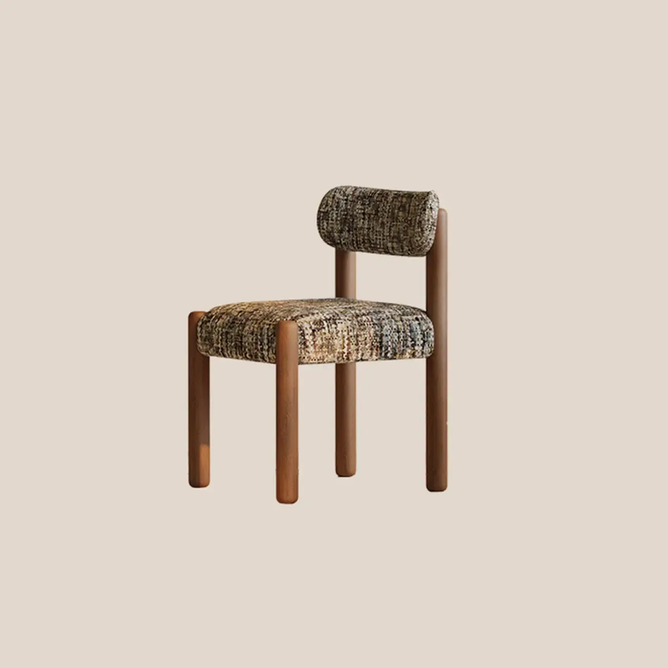 Modern Upholstered Fabric Wood Dining Chair