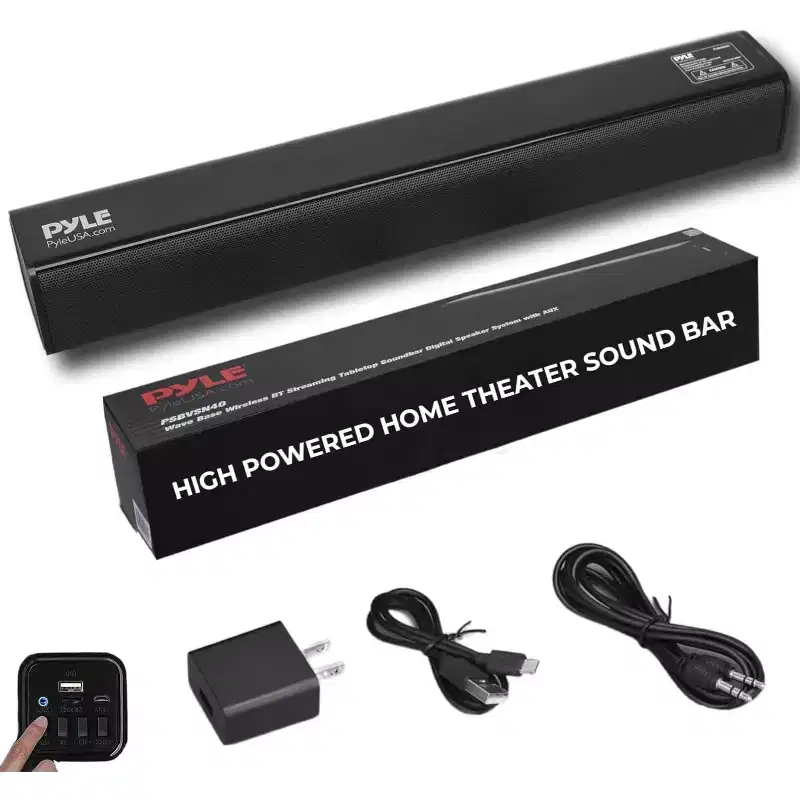 Pyle Wave Base Wireless BT Streaming Tabletop Soundbar - Black - PSBV162 - Includes Remote Control & HDMI (ARC)