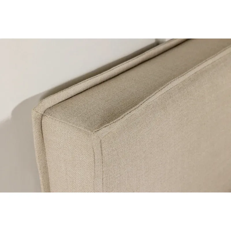 Gemma Sand Upholstered Headboard with Flange Details