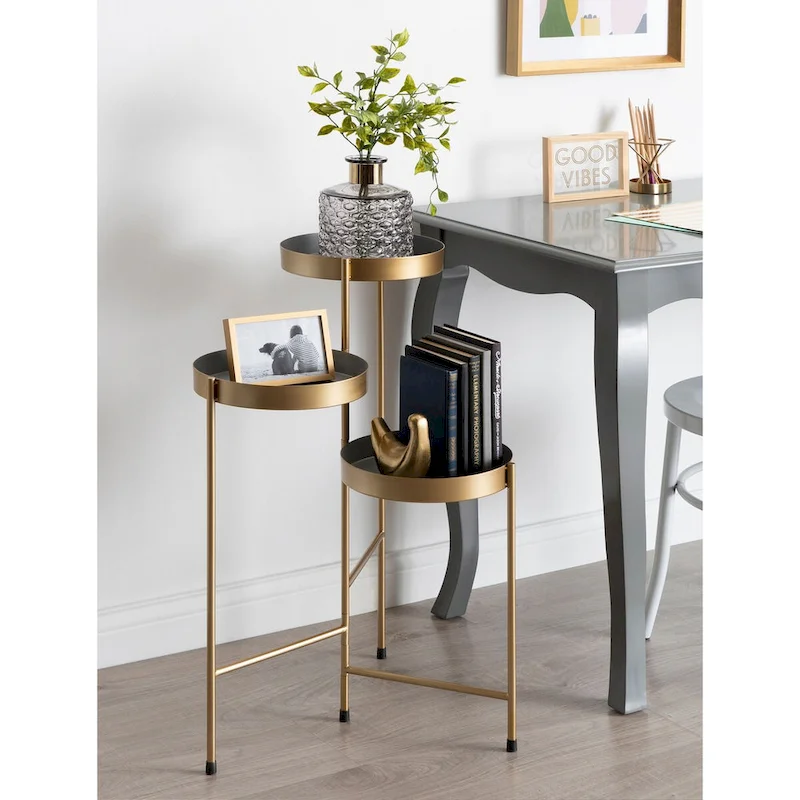 Kate and Laurel Finn Metal 3-tier Modern Plant Stand - 16x21x30