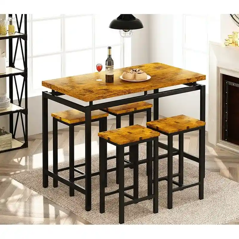 Mieres Modern Farmhouse Counter Height Pub 5-piece Dining Set