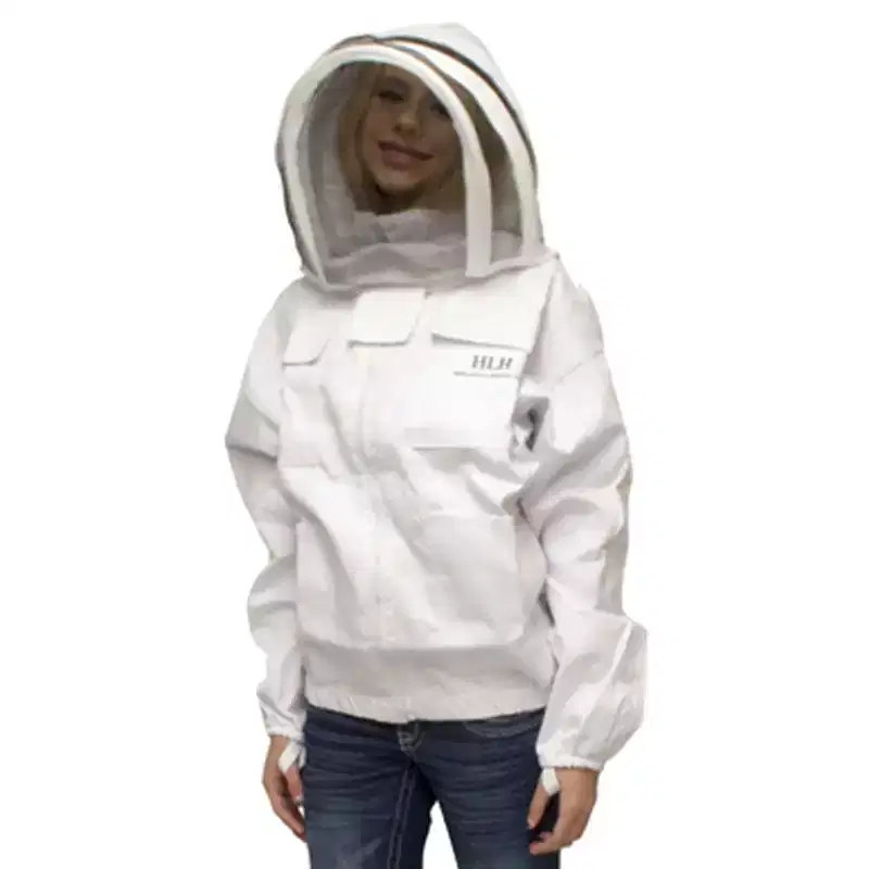 Harvest Lane Honey Beekeeping Jacket, Protective Beekeeper Clothing with 4 Pockets and Fencing Veil Bug Net Hat, Unisex Sizing, Large