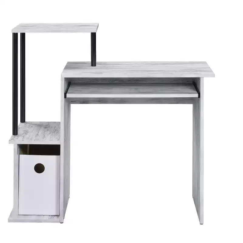 HomeRoots 37 Antiqued White Computer Desk