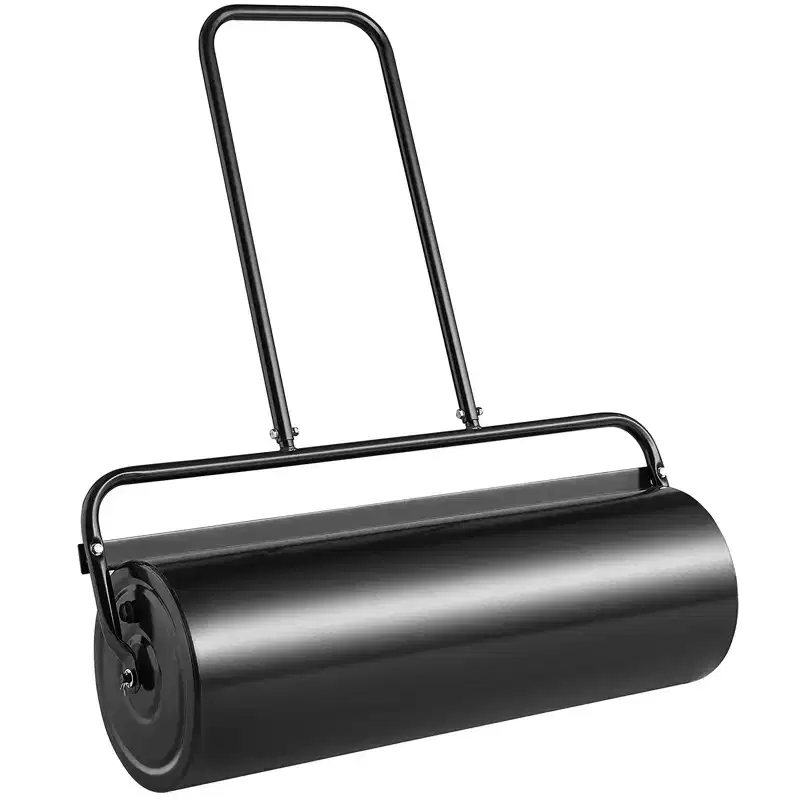 VEVOR Lawn Roller, 17 Gallon Sand/Water Filled Yard Roller,Steel Sod Roller with Easy-turn Plug and U-Shaped Ergonomic Handle,for Lawn, Garden,Black