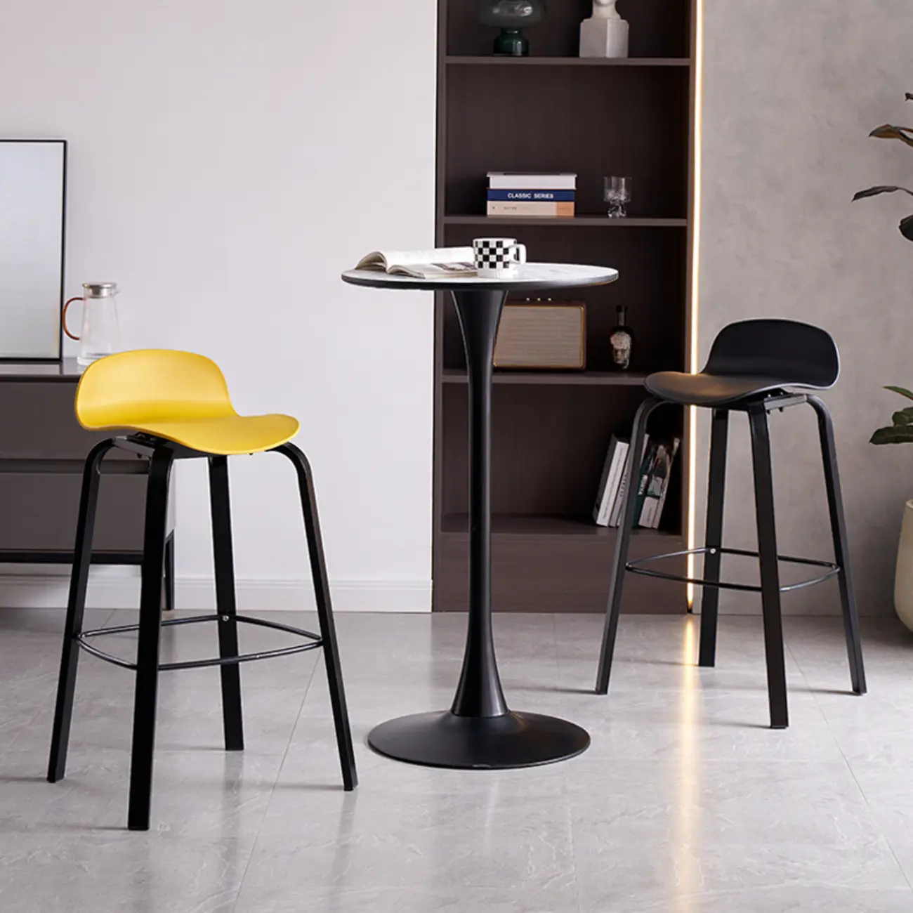 Bar Height Modern Plastic Armless Bar Stools