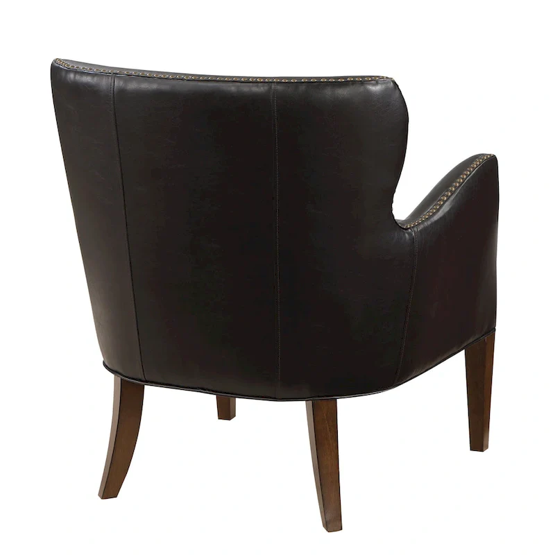 Douglas Faux Leather High Leg Slope Arm Accent Chair by Greyson Living