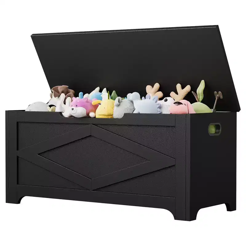 39.4 Storage Chest, Toy Box with 2 Safety Hinges, Storage Bench with Storage, Shoe Bench, Supports 300 lb, for Living Room, Entryway