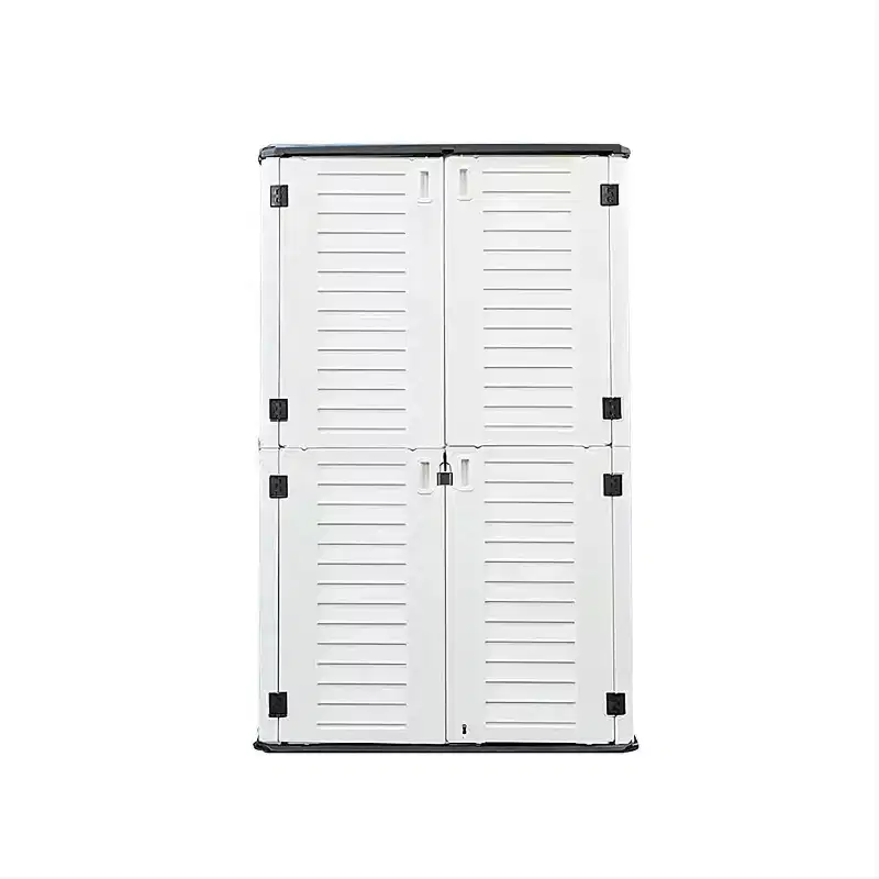 WELLFOR 380 gal Vertical Storage Deck Box Beige