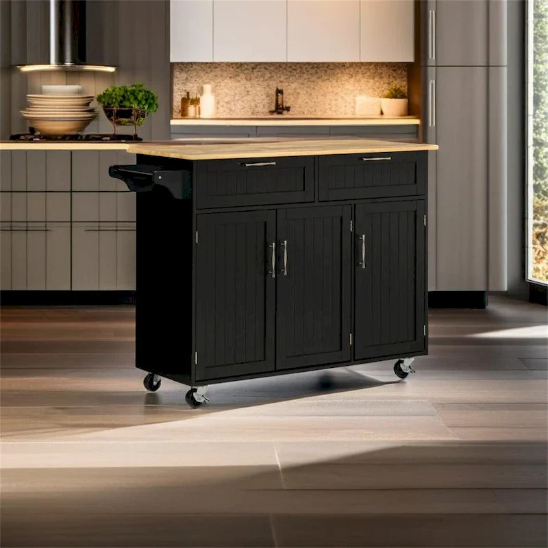 Mobile Kitchen Island with Storage
