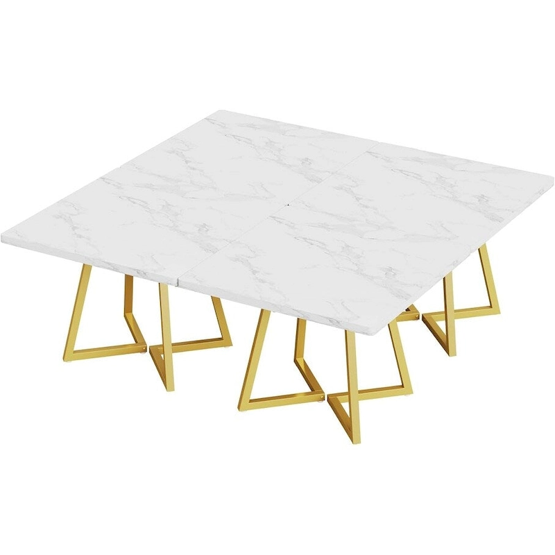 31.5 Inches Wood Square Dinner Table with Metal Base