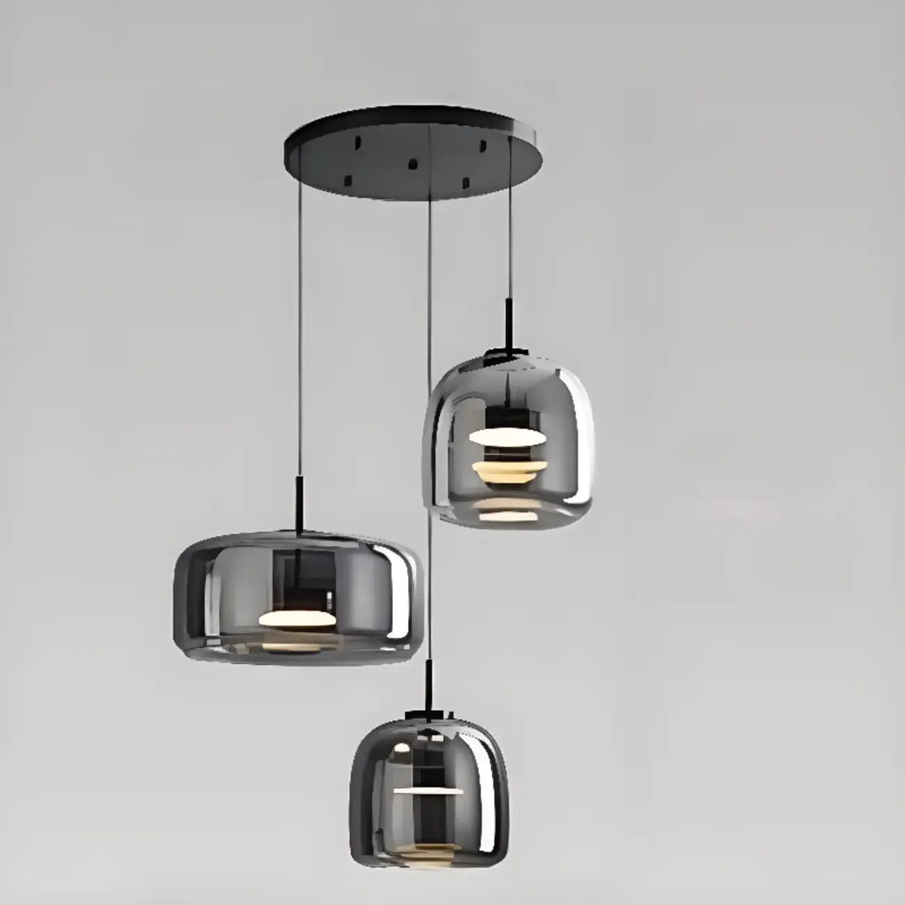 Dimmable Geometric Metal Glass LED Pendant Light