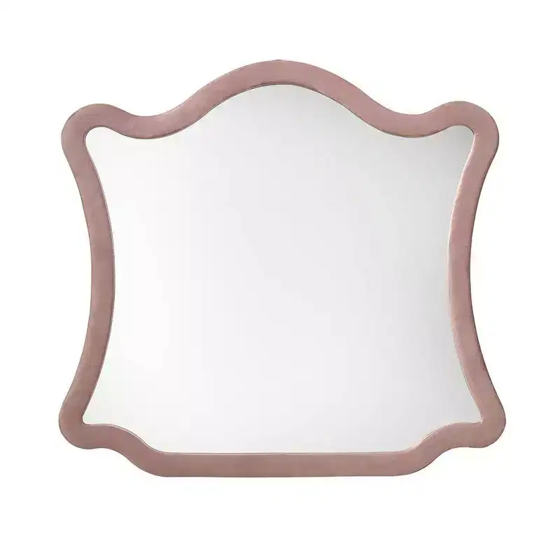 Acme Furniture Salonia Dresser Mirror Pink Velvet