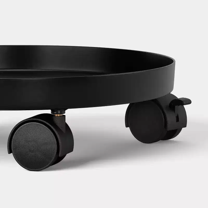 12" Plant Caddy on Wheels Planter Stands and Holders Black - Threshold™