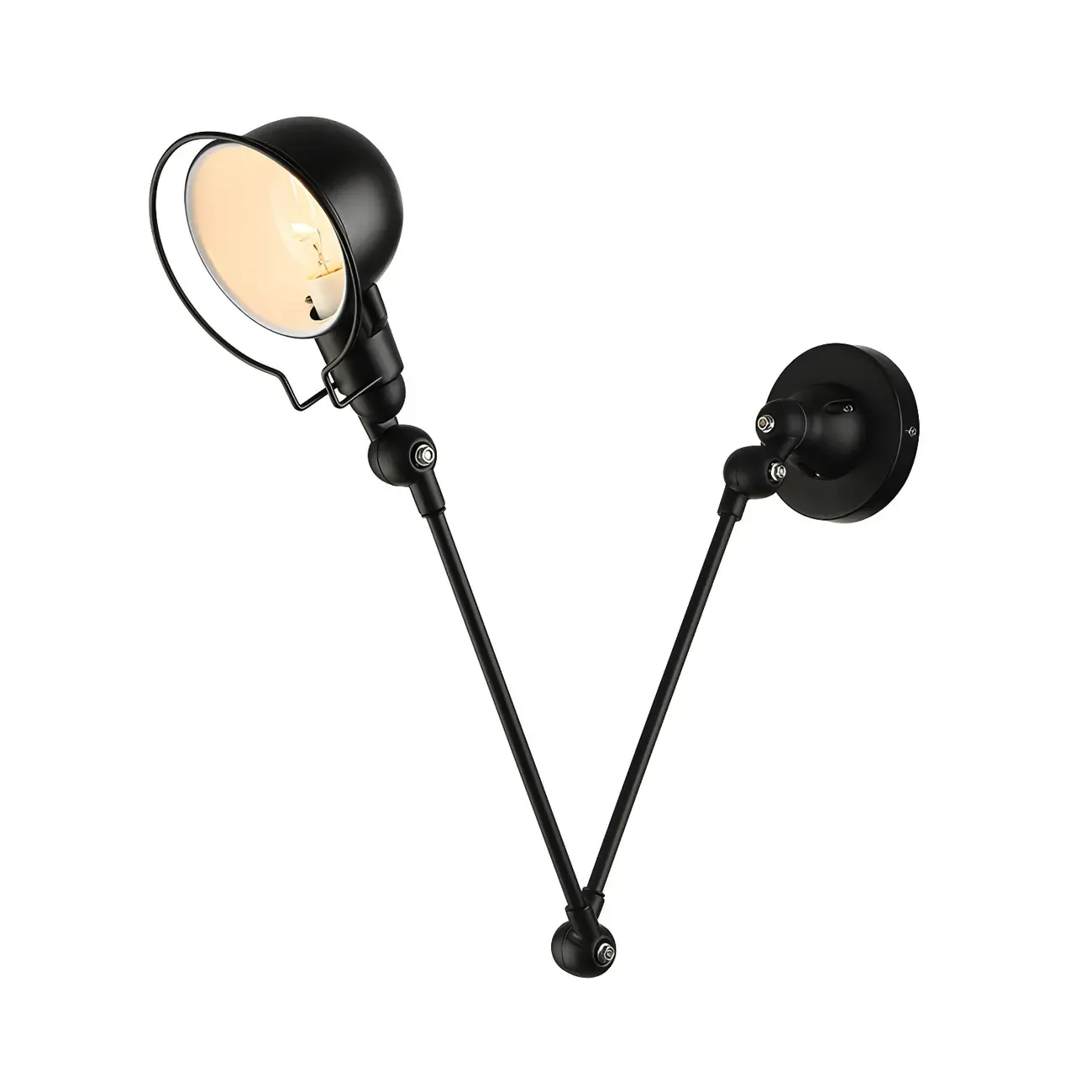 Industrial Metal Swing Arm Bowl Shade Wall Light