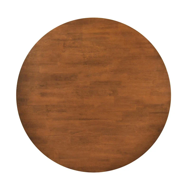 Round Walnut Wood Dining Table