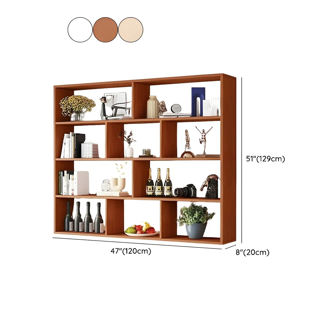 White Wall-Mounted Cube Wood Display Bookcase
