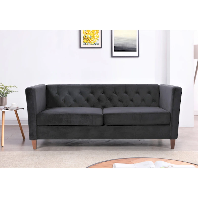 Lisette 73.3 Velvet Square Arm Sofa