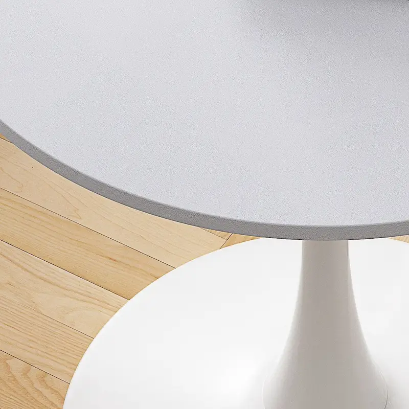 Modern Dining Table with Round Table Top & Metal Base