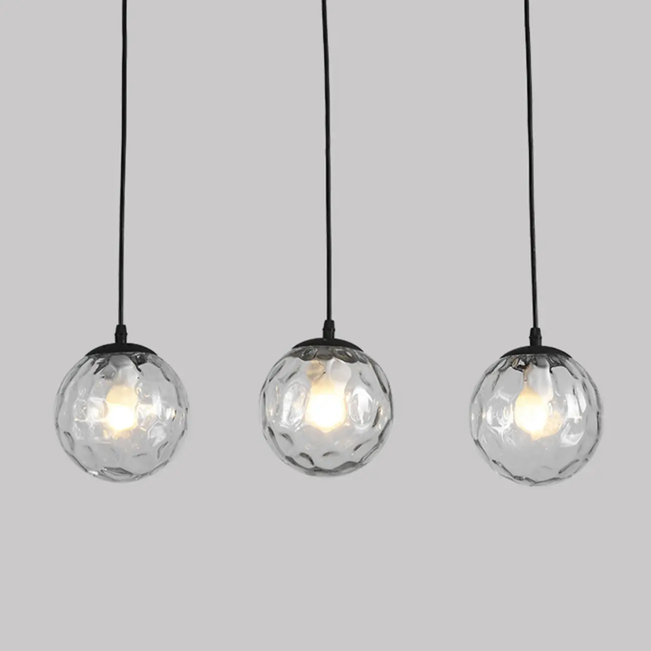 3 Lights Modern Glass Globe Island Pendant Light